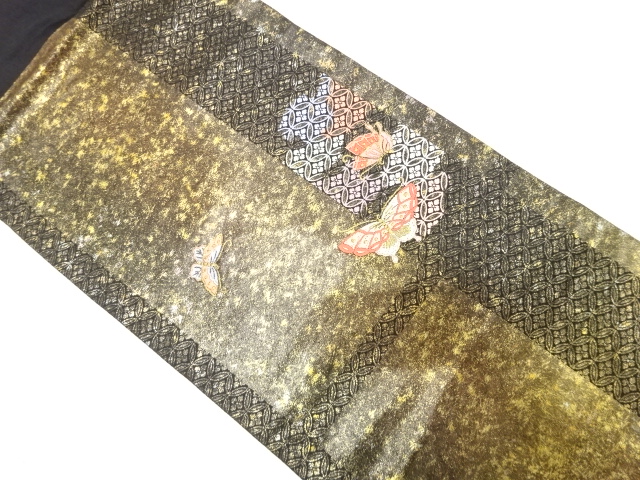 JAPANESE NAGOYA OBI / WOVEN FLOWER SHIPPO PATTERN